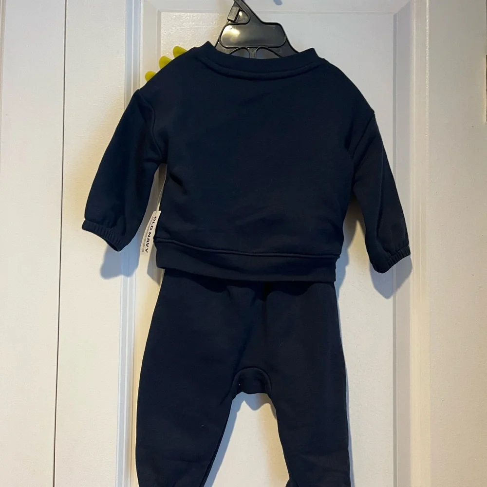 Navy Monster Face Toddler Outfit
